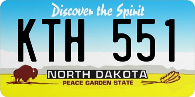 ND license plate KTH551
