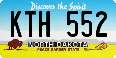 ND license plate KTH552