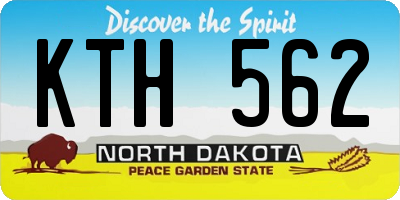 ND license plate KTH562