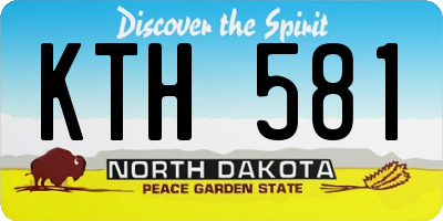 ND license plate KTH581