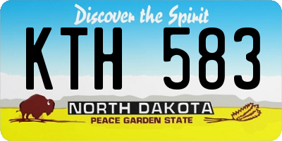 ND license plate KTH583