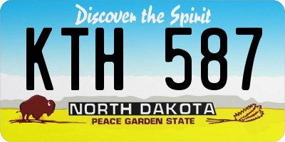 ND license plate KTH587