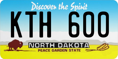ND license plate KTH600