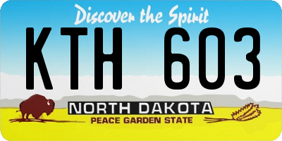 ND license plate KTH603