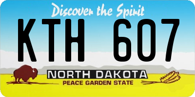 ND license plate KTH607