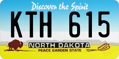 ND license plate KTH615