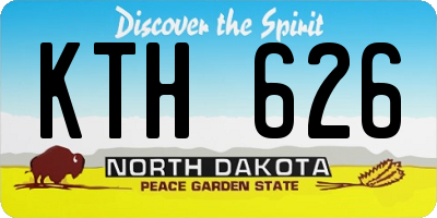 ND license plate KTH626