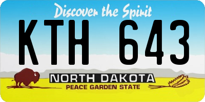 ND license plate KTH643