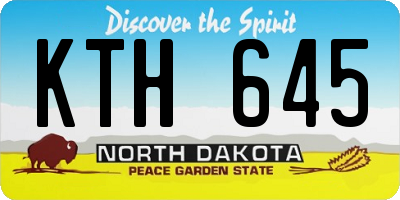 ND license plate KTH645