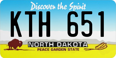 ND license plate KTH651