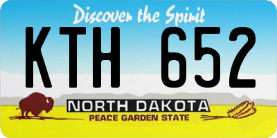 ND license plate KTH652