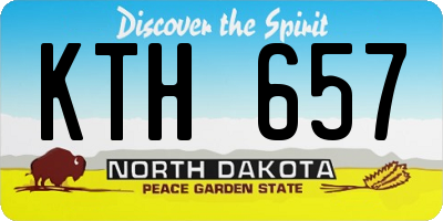 ND license plate KTH657