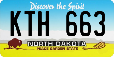 ND license plate KTH663