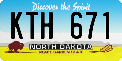 ND license plate KTH671