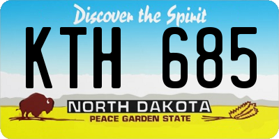 ND license plate KTH685
