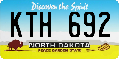 ND license plate KTH692