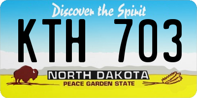 ND license plate KTH703