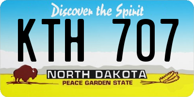 ND license plate KTH707
