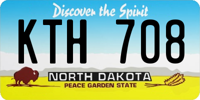 ND license plate KTH708