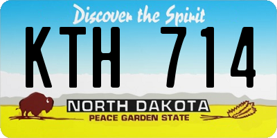 ND license plate KTH714