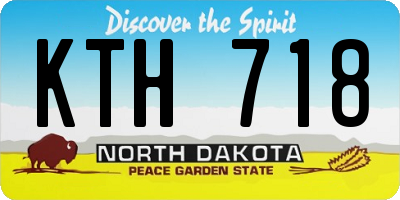 ND license plate KTH718