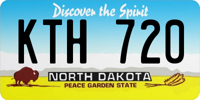 ND license plate KTH720