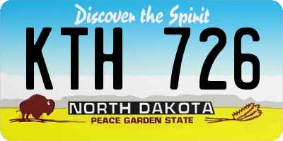 ND license plate KTH726