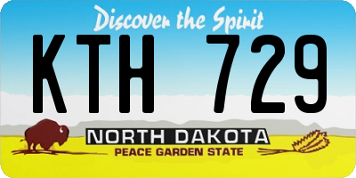 ND license plate KTH729