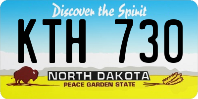 ND license plate KTH730