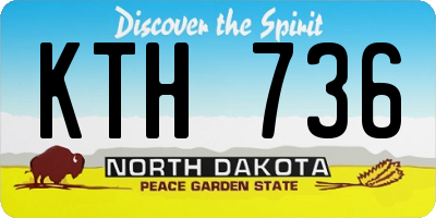 ND license plate KTH736
