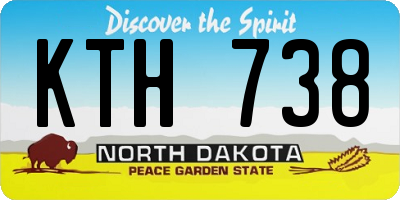 ND license plate KTH738