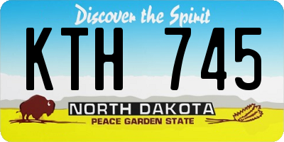 ND license plate KTH745