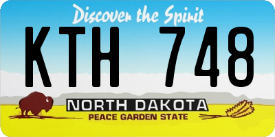ND license plate KTH748