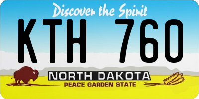 ND license plate KTH760