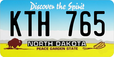 ND license plate KTH765