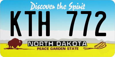 ND license plate KTH772