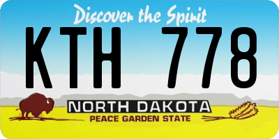 ND license plate KTH778