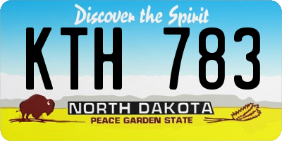 ND license plate KTH783