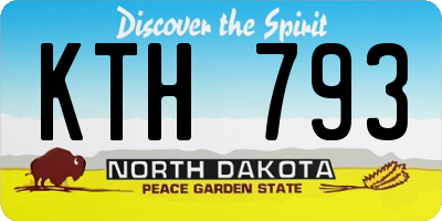 ND license plate KTH793