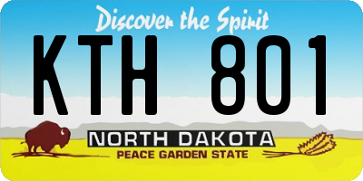 ND license plate KTH801