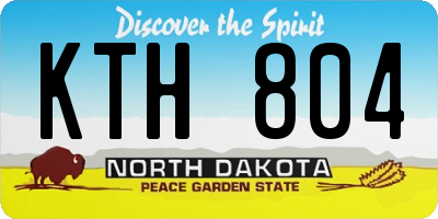 ND license plate KTH804