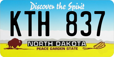 ND license plate KTH837
