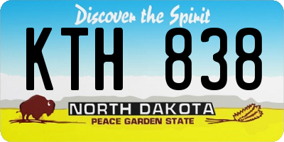ND license plate KTH838