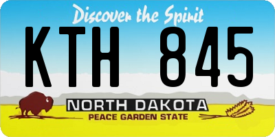 ND license plate KTH845
