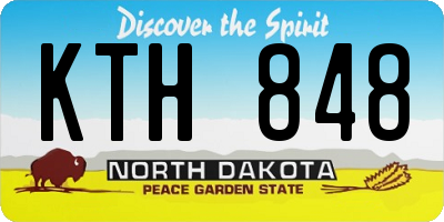 ND license plate KTH848