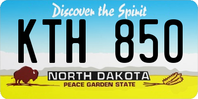 ND license plate KTH850