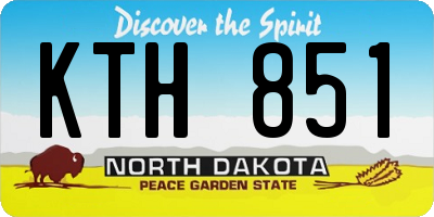 ND license plate KTH851