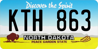 ND license plate KTH863