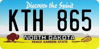 ND license plate KTH865