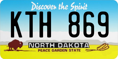 ND license plate KTH869